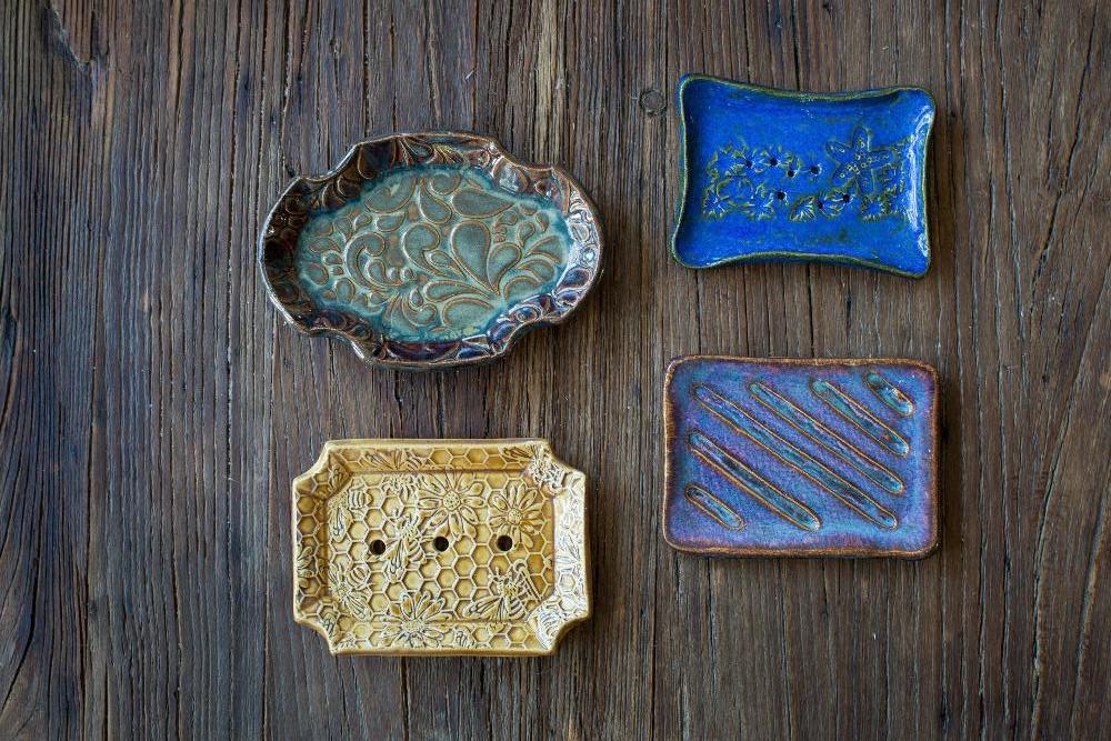 Handmade one of a kind ceramic soap dishes