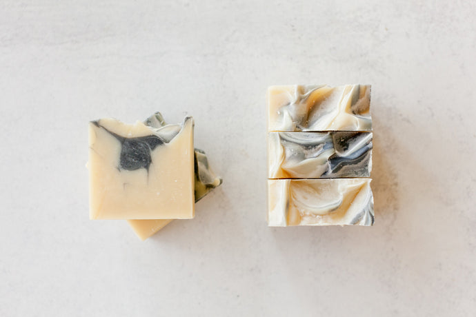 Handmade beer soap with essential oils and activated charcoal