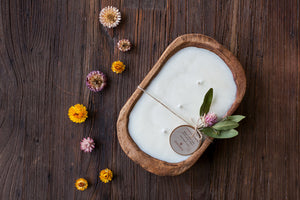 Dough bowl candle with peppermint lemon and lime essential oils